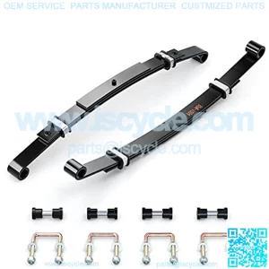 Golf Cart EZGO Heavy Duty 3 Leaf Spring Kit with Bushings & Sleeves & U Bolts fit EZGO TXT 1995-2013, OEM 70506-G01,74135-G01, 74207-G01, 74207-G03 (2 Packs)??