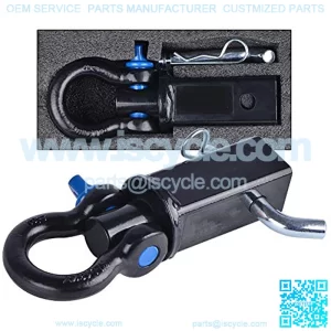 83710 Shackle Hitch Receiver 2 Inch(360 Degree Rotate D Ring for Towing Strap), Tow Hitch Accessories for Vehicle, Off-Road Recovery