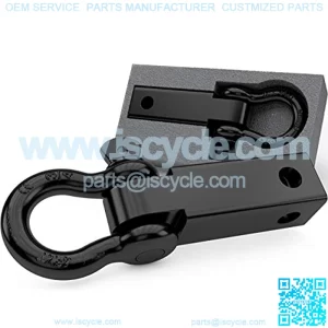 Shackle Hitch Receiver, Best Towing Accessories for Trucks & Jeeps, Connect Your Rhino Tow Strap for Vehicle Recovery, Mounts to 2 Receivers (2" Hitch Receiver)