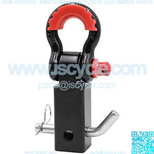 Forged Hitch Receiver (42,000 Lbs Max Break), 2" Receiver & Pin + 3/4" Shackle, with Isolator & Washers. Heavy Duty Powder Coated.
