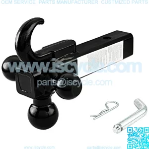 Trailer Ball Mount with Hitch Hook & Hitch pin, 1-7/8",2"&2-5/16" Hitch Ball,Tow Hitch,Black Ball,TS2010