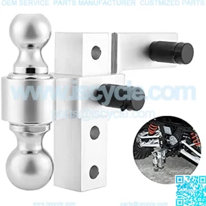 kemimoto Adjustable Trailer Hitch Ball Mount, Aluminum Trailer Hitch Ball Mount with 2" Receiver/6" Drop 2" & 2-5/16" Hitch Balls/Double Pin Key Locks for UTV ATV Trucks Cars