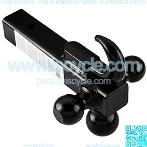 Trailer Hitch Tri Ball Mount with Hook, 1-7/8",2"&2-5/16", Hitch Ball, Hollow Shank, Black Ball,TS2009