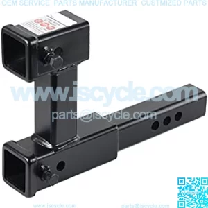 64131 Dual Hitch Extension, Fits for 2 inch Receiver, Extender to 10 inch Max. Length & 7-1/2" Riser