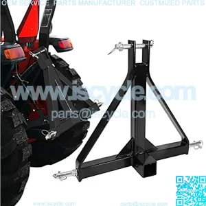 Heavy Duty Steel Construction 3 Point 2" Receiver Trailer Hitch Category 1 Tractor Tow Drawbar Adapter