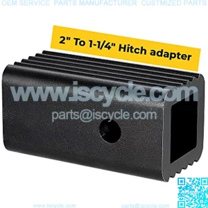 2 inches to 1-1/4 inches Trailer Hitch Adapter 2 inches to 1.25 inches Hitch Adapter Insert Sleeve Receiver Converter for Bike Rack and Cargo Carriers
