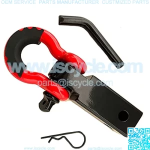 Tow Hitch Receiver 2 inch 35,000 Lbs Break Strength Never Rust Receiver Bracket Heavy Duty and Solid with 3/4" D Ring Towing Accessories Compatible with Trucks Jeeps Red Black