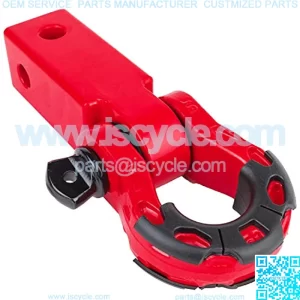 Aluminum Hitch Receiver 2"x2" (Red) | 32,000 LBS (16T) MBS 16,000 LBS (8T) WLL | Heavy Duty Towing and Recovery for 4x4, Trucks, & SUVs | Includes Steel Mega Shackle, Washers, and ? Pin