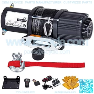 4500 lb. Electric Synthetic Rope ATV/UTV Winch Kits, DC 12V Wireless Winch for Towing Off Road Trailer Winch with Wireless Remote Control, Winch Mounting Bracket, Winch Rope Stopper