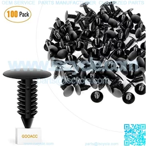 NyBumper Fastener Rivet Clips Fender& Bumper Shield Retainer GM, Ford & Chrysler 7mm Hole Retainer Auto Body Clips - 100PCS