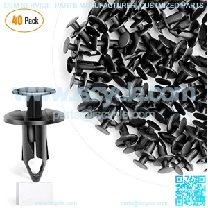 Nylon Bumper Fastener Rivet Clips Car Door Clip Panel Audio Video Dashboard Dismantle Kits Installer Pry Tool (40PCS Fastener Rivet Clips)
