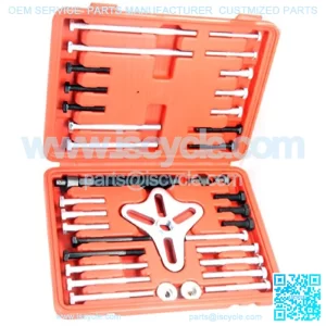 46 Pcs Harmonic Balancer Puller - Gear Puller, Crank Shaft Pulley, Steering Wheel Kit Pulley Yoke Crank, Storage Case