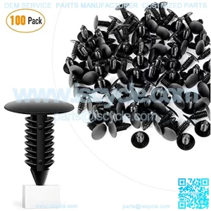 Nylon Bumper Fastener Rivet Clips Fender& Bumper Shield Retainer GM, Ford & Chrysler 7mm Hole Retainer Auto Body Clips - 100PCS