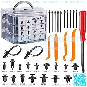 630pcs Car Push Retainer Clips Plastic Rivets Kit with 16 Most Popular Automotive Parts Sizes,Auto Screw Clips for Toyota GM Ford Honda Acura Chrysler