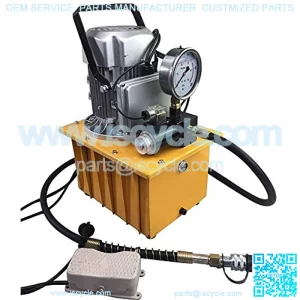 Electric Hydraulic Pump 10000 PSI 2 Stage Solenoid Valve Electric Driven Hydraulic Pump Pedal Solenoid Valve Control 750W 110V (Single Acting)
