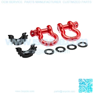 Screw Pin Anchor Shackles Set => 3/4" D-Ring Shackles + 7/8" Crew Pin + Shackle Isolators (Red)