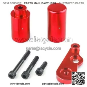 06-09 Suzuki GSX-R600 + GSX-R750 Black Non-cut Frame Slider Protective Cover #Red