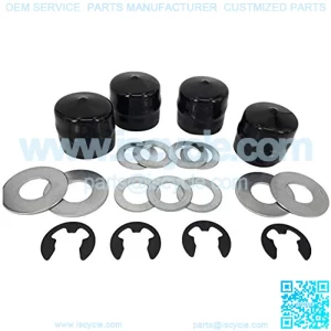 4PCS Front Wheel Axle Hardware Kit Replaces M143338 GX21931 R27434 Z9972H M123254 - Hub Caps Thrust Washers & E-Clips