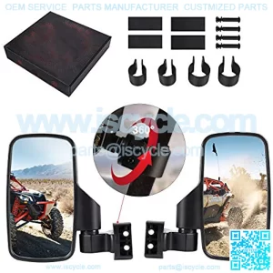 UTV Mirrors Side View 360?? Rotate UTV Side Mirrors for 1.65 to 2 inch Roll Bar Cage, Adjustable Side by Side Mirrors for Kawasaki Mule Honda Pioneer Polaris RZR Kawasaki Teryx Polaris Ranger