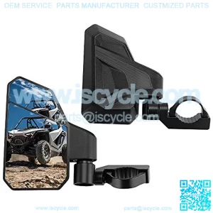 UTV Side Mirrors for 1.6"-2" Roll Bar, 3 Adjustment Methods UTV Mirrors with Convex Mirror Compatible with Polaris RZR, Pioneer, Can Am Maverick X3, Kawasaki Teryx- 1 Pair