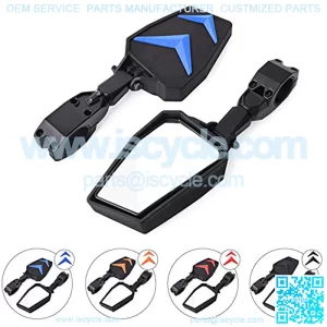 UTV Mirror - Adjustable Side View Mirrors with Black Red Blue Orange Inserts Compatible for 1.75 to 2 inch Roll Bar Polaris Ranger, RZR 800 900 1000 XP, Yamaha