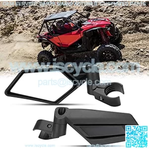 Talon Mirrors, Upgraded UTV Side View Mirrors Fits 2'' Roll Bar Compatible with Talon 1000r 1000x 1000x4 Commander Yamaha Viking Adjustable Side Mirrors
