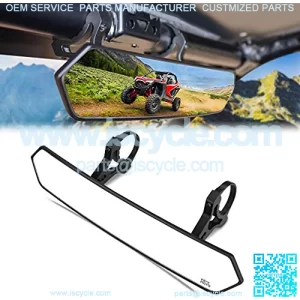 UTV SXS Center Mirror, New Version 15" UTV Mirror with 1.65"-2" Adjustable Low Profile Clamps Compatible with 2021 Polaris RZR, Pioneer&Talon, Can Am, Kawasaki, Arctic Cat Wildcat