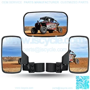 UTV Rearview Side Mirror And Center Mirror Set 1.75" 2" Bar Compatible with Polaris RZR Ranger Can-Am Maverick Yamaha Kawasaki Honda Pioneer Talon Arctic Cat