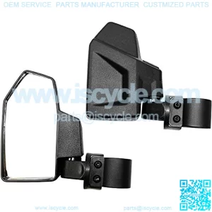Rear View Side Mirror Kit for UTV (2 Pack) Fits 1.6" - 2" Round Roll Cage Bar Break Away and Adjustable - High Impact Shatter Proof Tempered Glass (Driver and Passenger Side)