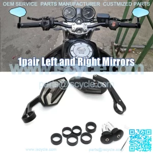Rear View Motorcycle ATV Scooter 7/8" 22mm Handle Bar End Rearview Side Mirrors