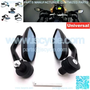 Motorcycle ATV Pit Bike Scooter 7/8" 22mm Handle Bar End Rearview Side Mirrors