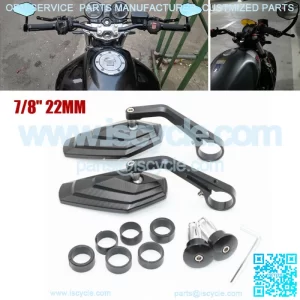 2 X Universal Motorcycle ATV Scooter 7/8" 22mm Handle Bar Rearview Side Mirrors