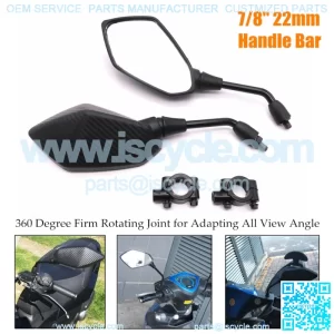 7/8" 22mm Handle Bar End Rearview Side Mirrors Universal Motorcycle ATV UTV 360??