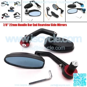 2x Universal Motorcycle ATV CNC 7/8" Handle Bar End Rearview Side Mirror Scooter