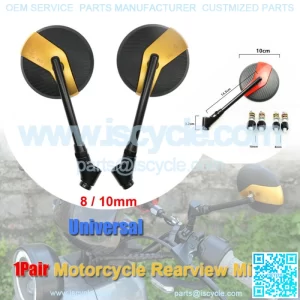 1 Pair Round 8 / 10mm Handle Bar End Rearview Mirrors Motorbike ATV Universal