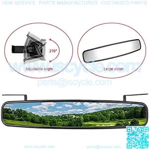 Golf Cart Rear View Mirror, 17" Extra Wide Panoramic Rearview Mirrors Without Vibration & Fall Off 180?? Golf Cart Mirror compatible with TXT Club Car DS Yamaha