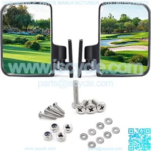 Universal Golf Cart Convex Rear View Folding Side Mirror for Club Car, EZGO, Yamaha