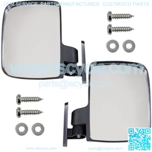 Golf Cart Mirrors - Set of 2 Side Mirrors (Passenger and Driver's Side)