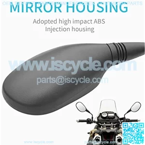 Motorcycle Rear View Round Side Mirror 7/8 Handlebar Mount Compatible with Dirt Bike Quad Street Bike Adventure Snowmobile Jet ski Scooter Coolster Moped GY6 ATV's