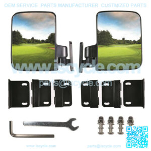 Universal No-Drilling Required Golf Cart Folding Side View Mirrors