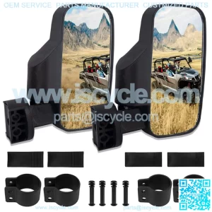 1.75"-2" Breakaway Side Mirrors Rear View Mirror Set For Polaris Ranger RZR UTV (For: John Deere Gator CS)