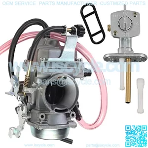 KLF300 Carburetor for Kawasaki BAYOU 300 KLF 300 1986-1995 1996-2005 Carb with Fuel Gas Petcock Valve Switch Pump by TOPEMAI