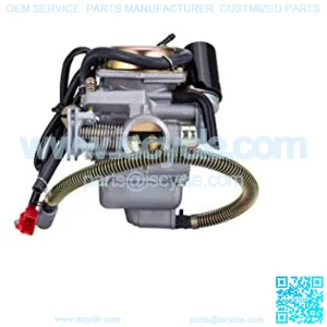 PD24J Carburetor for 4- Stroke GY6 125cc 150cc 152QMI 157QMJ Engine Scooter ATV Go Kart Kazuma Baja Kymco Tank with Fuel Filter Spark Plug Intake Manifold and Adjusting Shims