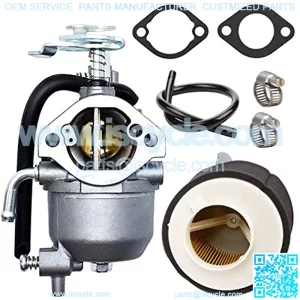 15003-2943 Carburetor with 11029-1004 Air Filter for Kawasaki KAF400 Mule 600 610 SX XC SC 4x4 2005-2012 replace 15004-0953 Carb by TOPEMAI