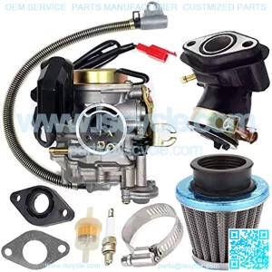 139QMB Carburetor for GY6 50CC 49CC 4 Stroke Scooter Engine 18mm carb+ Intake Manifold Air Filter - 50cc Carb,50 cc Scooter Carburetor,49cc Moped Parts 50CC by TOPEMAI
