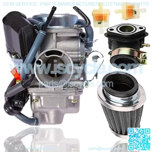 150cc Carburetor + 42MM air fliter + intake manifold for GY6 4 Stroke Hammerhead Twister 150 Go Kart Motorcycle Scooter 152QMJ 157QMI Eagle Panterra Kymco 4 Wheeler Dune Buggy Moped Scooter Par