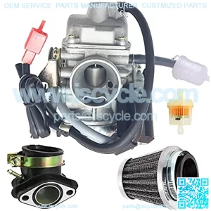 GY6 150CC Carburetor 26mm Carb & Intake Manifold+42mm air filter Compatible with GY6 125cc 150cc 152QMI 152QMJ 157QMI 157QMJ Engine Kazuma Go Kart