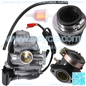 GY6 150cc Carburetor 26mm for 157QMJ 1P57QMJ Engine Scooters Moped ATV Go Kart Kazuma Baja Eagle w/Air Fuel Filter Intake Manifold