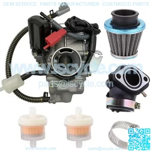 PD24J Carburetor with Intake Manifold Air Filter for GY6 125cc 150cc 152QMI 157QMJ ATV Scooter engine,Click to see price