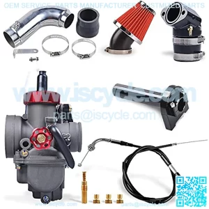 Racing Parts Original Replacement High Performance Speed Modified Carburetor Kit PE26MM GY6 Curved Pipe Throttle Cable High Flow Air Filter 48MM Fit GY6 Engine Scooter 100CC 125CC 150CC